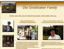 Tablet Screenshot of griesshaber-family.de